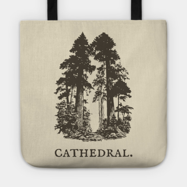 Forest Cathedral Redwood Trees Illustration Tote by TuncGK