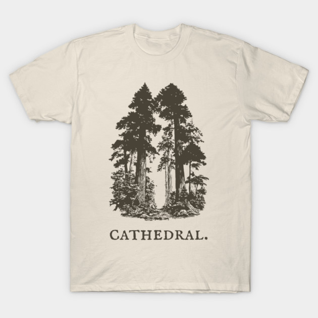 Forest Cathedral Redwood Trees Illustration T-Shirt by TuncGK