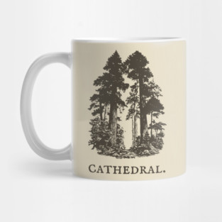 Forest Cathedral Redwood Trees Illustration Mug