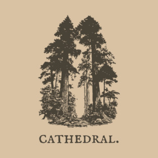 Forest Cathedral Redwood Trees Illustration T-Shirt