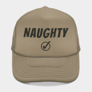 Funny Christmas Typography: “NAUGHTY” + Check Hat