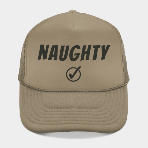 Funny Christmas Typography: “NAUGHTY” + Check by DonWillisJrArt