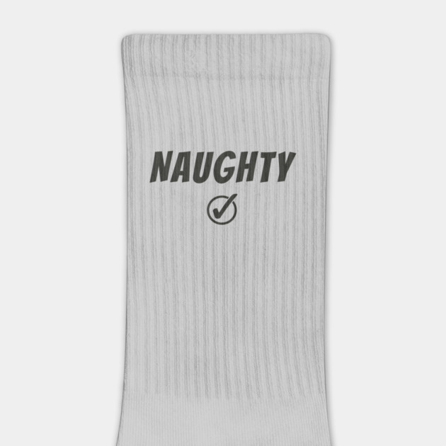 Funny Christmas Typography: “NAUGHTY” + Check by DonWillisJrArt