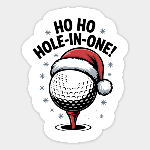 Christmas Golf Ball with Santa Hat Funny Holiday Design Magnet by UrbanLifeApparel