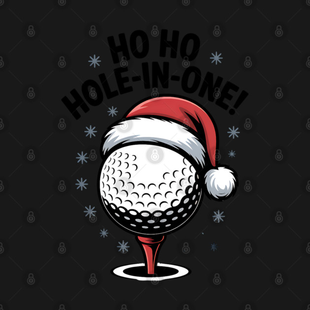 Christmas Golf Ball with Santa Hat Funny Holiday Design by UrbanLifeApparel