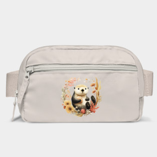 Sea Otter in a Kelp Wreath - Marine Biology Folk Art Bag