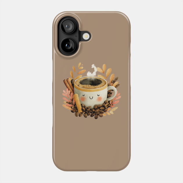 Cozy Coffee Cup with Cinnamon - Barista Folk Art Phone Case by TuncGK