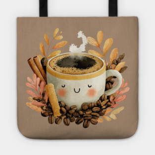 Cozy Coffee Cup with Cinnamon - Barista Folk Art Tote
