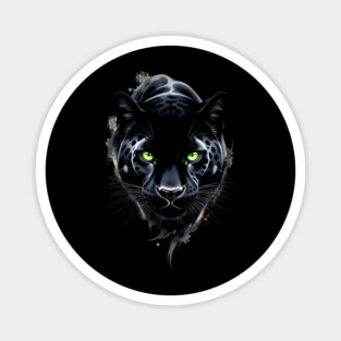 Black Panther with Green Eyes Fierce Wild Cat Magnet