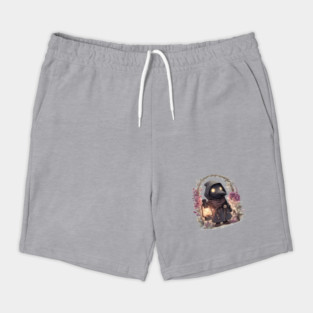 Whimsical Plague Doctor with Lantern - Gothic Folk Art Shorts