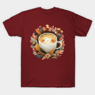 Cozy Latte Art with Cinnamon - Writer & Student Fuel T-Shirt