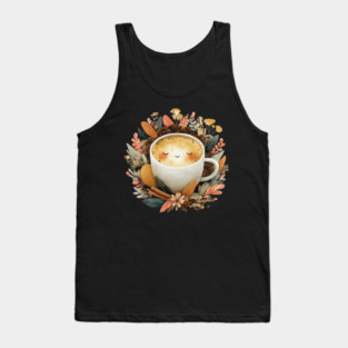 Cozy Latte Art with Cinnamon - Writer & Student Fuel Tank Top