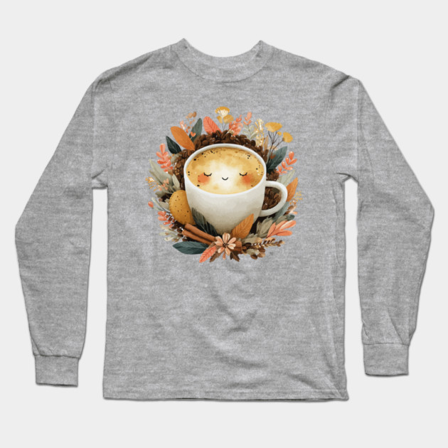 Cozy Latte Art with Cinnamon - Writer & Student Fuel Long Sleeve T-Shirt by TuncGK