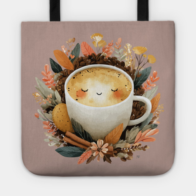 Cozy Latte Art with Cinnamon - Writer & Student Fuel Tote by TuncGK