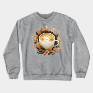 Cozy Latte Art with Cinnamon - Writer & Student Fuel Crewneck Sweatshirt