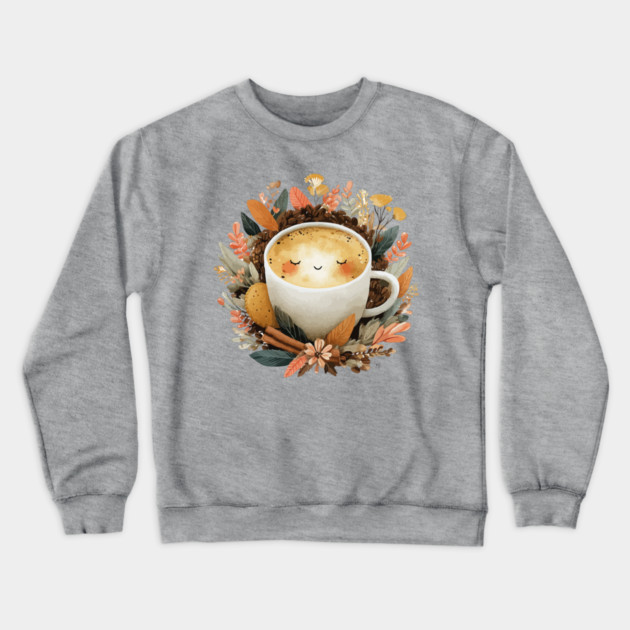 Cozy Latte Art with Cinnamon - Writer & Student Fuel Crewneck Sweatshirt by TuncGK