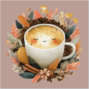 Cozy Latte Art with Cinnamon - Writer & Student Fuel Posters and Art