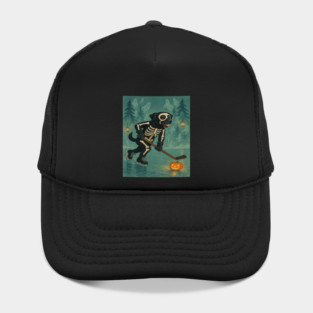 Labrador Skeleton Hockey – Retro Halloween Night Hat