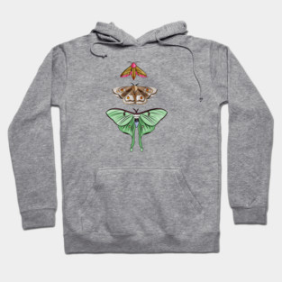 Colorful Moth Design Hoodie