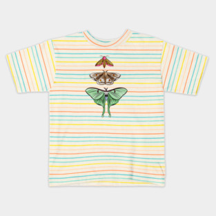 Colorful Moth Design Kids T-Shirt