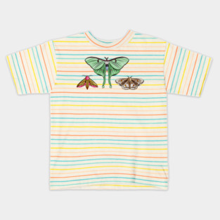 Colorful Moths in a Row Kids T-Shirt