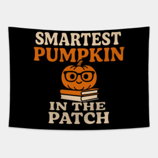 Smartest Pumpkin in the Patch Cute Halloween Graphic Tapestry