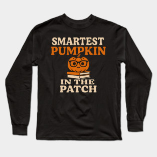 Smartest Pumpkin in the Patch Cute Halloween Graphic Long Sleeve T-Shirt