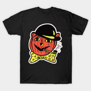 Vintage Cat Jack-o-Lantern Hat Halloween Art T-Shirt