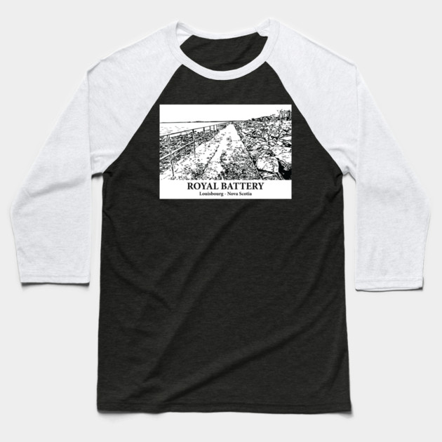 Royal Battery - Louisbourg NS Baseball T-Shirt by Lakeric
