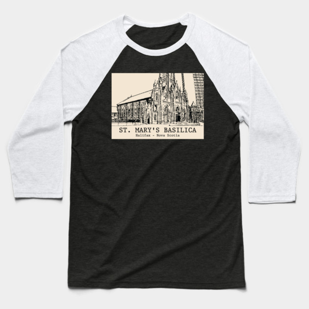 St. Mary's Basilica - Halifax NS Baseball T-Shirt by Lakeric