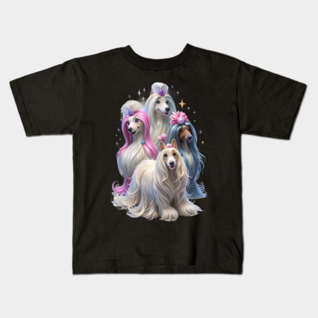 Long Haired Dogs | Cute Fluffy Dog Lover Tee Kids T-Shirt by IamActiveDog