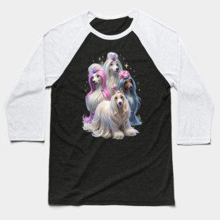 Long Haired Dogs | Cute Fluffy Dog Lover Tee Baseball T-Shirt