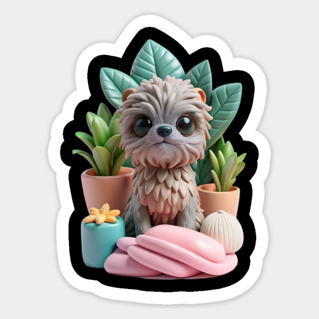 Cute Fluffy Creature Pet Art | Whimsical Animal Design Sticker by IamActiveDog