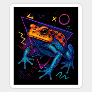 Retro Neon Smooth Sided Toad - Radiant Synth Graphic Magnet
