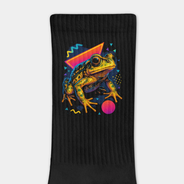 Retro Neon Egyptian Toad - Bright Cyberpunk Toad Art by Reptiq's Store