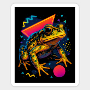 Retro Neon Egyptian Toad - Bright Cyberpunk Toad Art Magnet