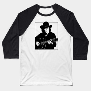 David Allan Coe Outlaw Legend Black and White Poster Style Baseball T-Shirt