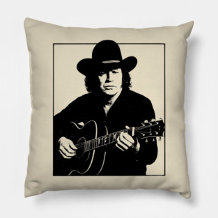 David Allan Coe Outlaw Legend Black and White Poster Style Pillow