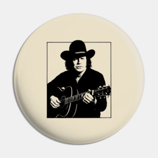 David Allan Coe Outlaw Legend Black and White Poster Style Pin
