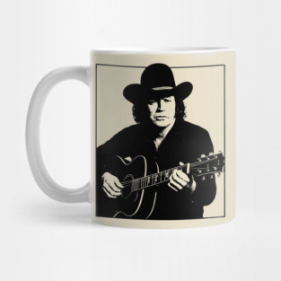 David Allan Coe Outlaw Legend Black and White Poster Style Mug