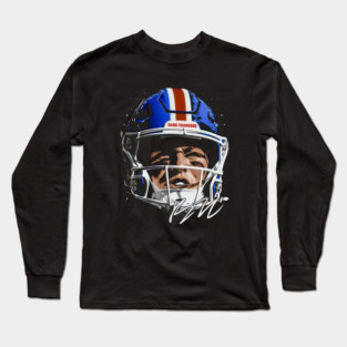 Bo Nix Denver Helmet Long Sleeve T-Shirt