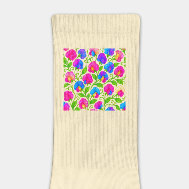 Sweet Pea Watercolor Gouache Floral Pattern by Sharafeldin  's Store