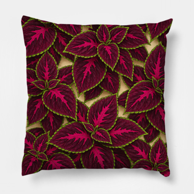 Begonia Rex Vibrant Modern Floral Pillow by Sharafeldin  's Store