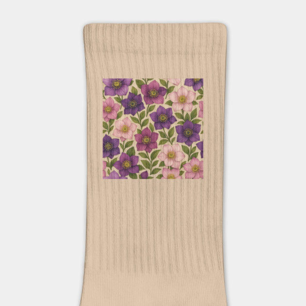 Hellebore Lilac & Blush Floral Pattern by Sharafeldin  's Store