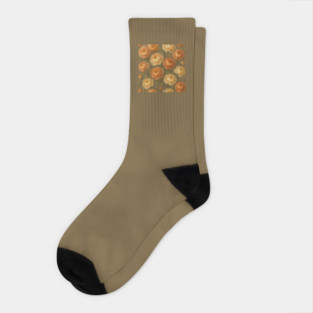 Ranunculus Abstract Oil Luxury Design Socks