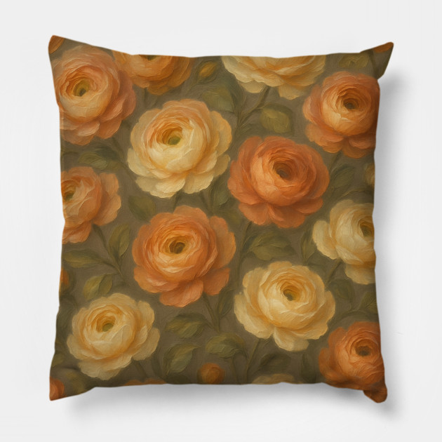 Ranunculus Abstract Oil Luxury Design Pillow by Sharafeldin  's Store