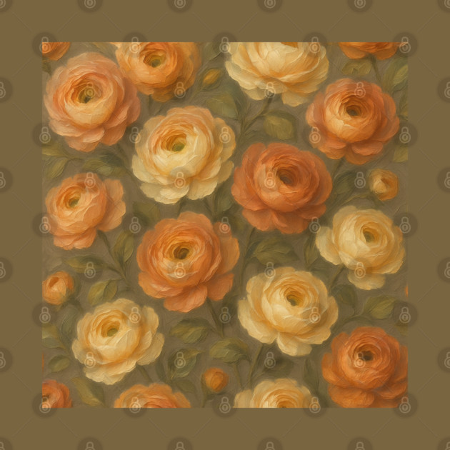 Ranunculus Abstract Oil Luxury Design by Sharafeldin  's Store