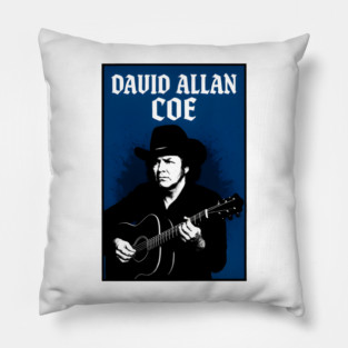 David Allan Coe Outlaw Country Music Retro Poster Design Pillow