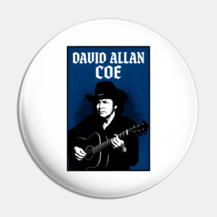 David Allan Coe Outlaw Country Music Retro Poster Design Pin
