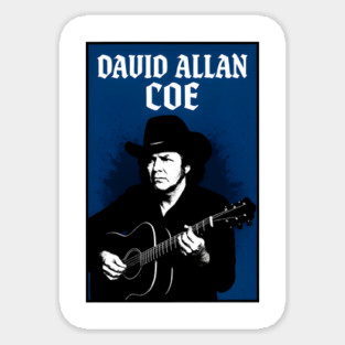 David Allan Coe Outlaw Country Music Retro Poster Design Sticker